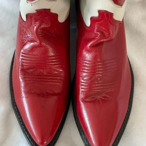 Acme Holiday Christmas Cowboy Poinsettia Holly Boots Limited Edition Sz 7 - Picture 7 of 12